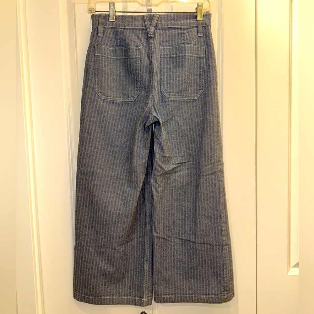 J. Crew Blue Striped Cropped Pants - Picture 2 of 3